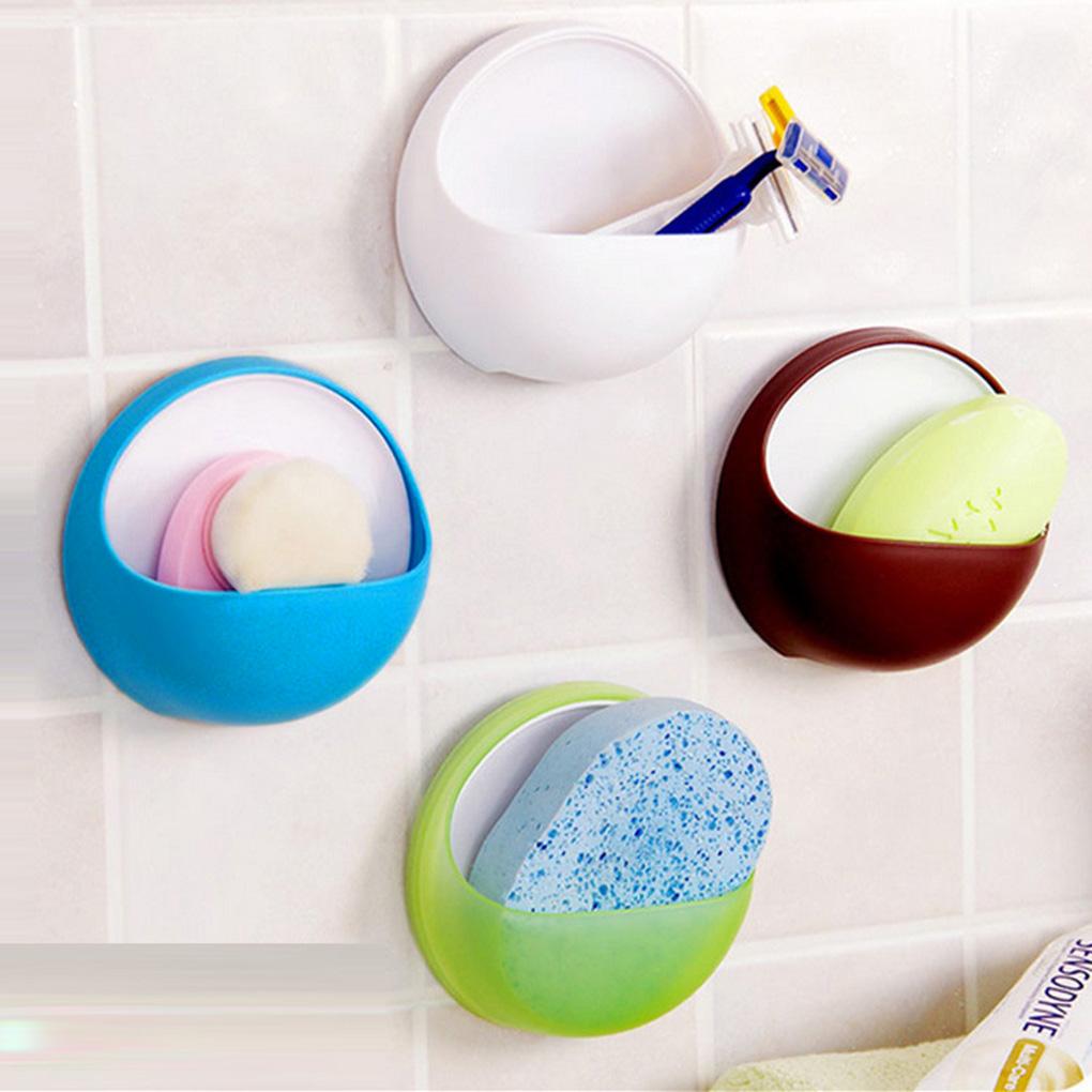 Bathroom Sucker Soap Box Shower Dishes Holder Container Home Plate Case