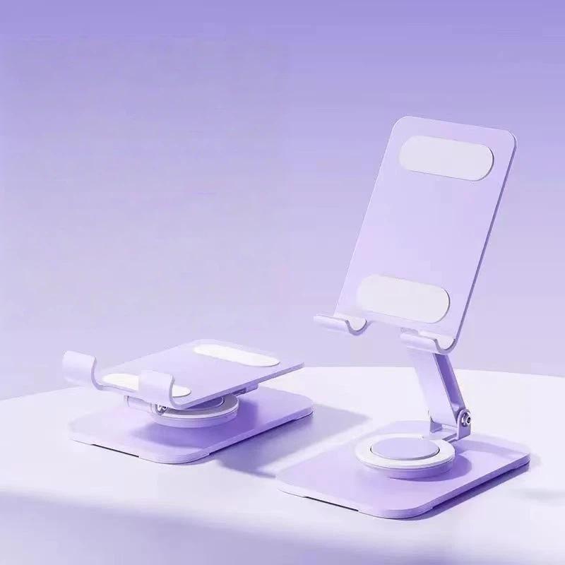 Adjustable Cell Phone Stand 720° Rotation Heavy Duty Metal Base for Desktop Office Video Calls Live Streaming