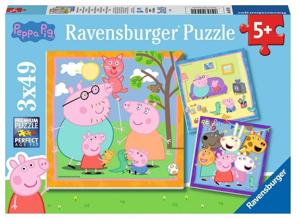

Ravensburger Kinderpuzzle 05579 - Peppas Familie und Freunde - 3x49 Teile Peppa Pig Puzzle für Kinder ab 5 Jahren
