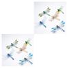 5pcs Garden Dragonfly Decor Model Props Home Backyard Adornment Lawn Sculpture Adorn Ulation Insects Stake Decoration