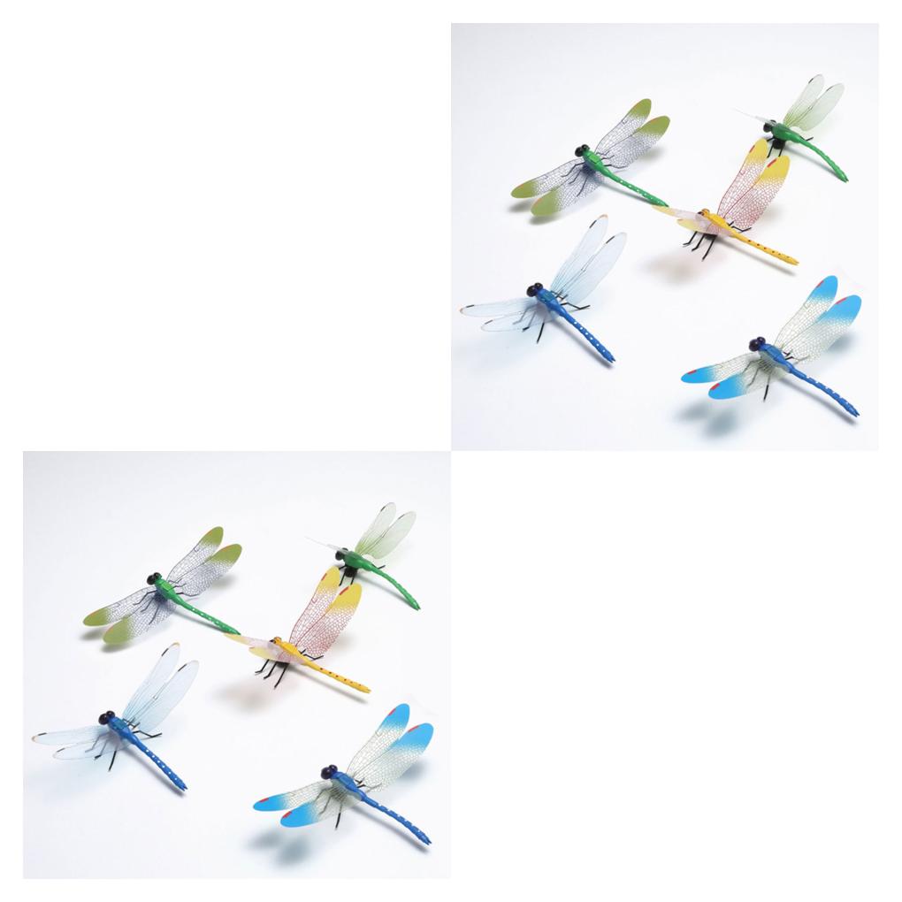 5pcs Garden Dragonfly Decor Model Props Home Backyard Adornment Lawn Sculpture Adorn Ulation Insects Stake Decoration
