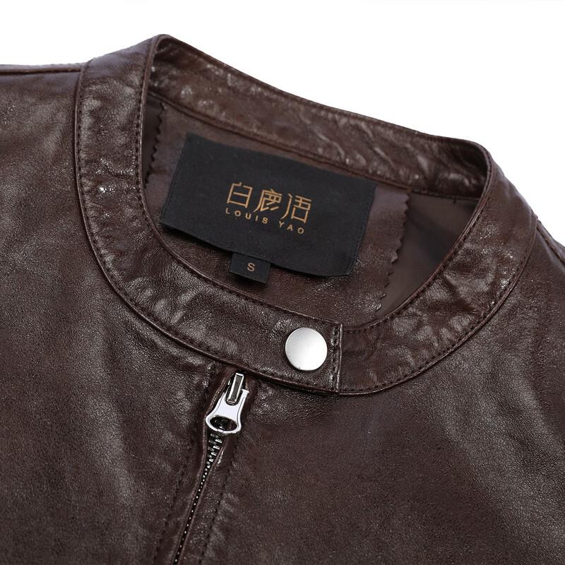 Bailuyu Motorcycle Style Genuine Leather Short Jacket