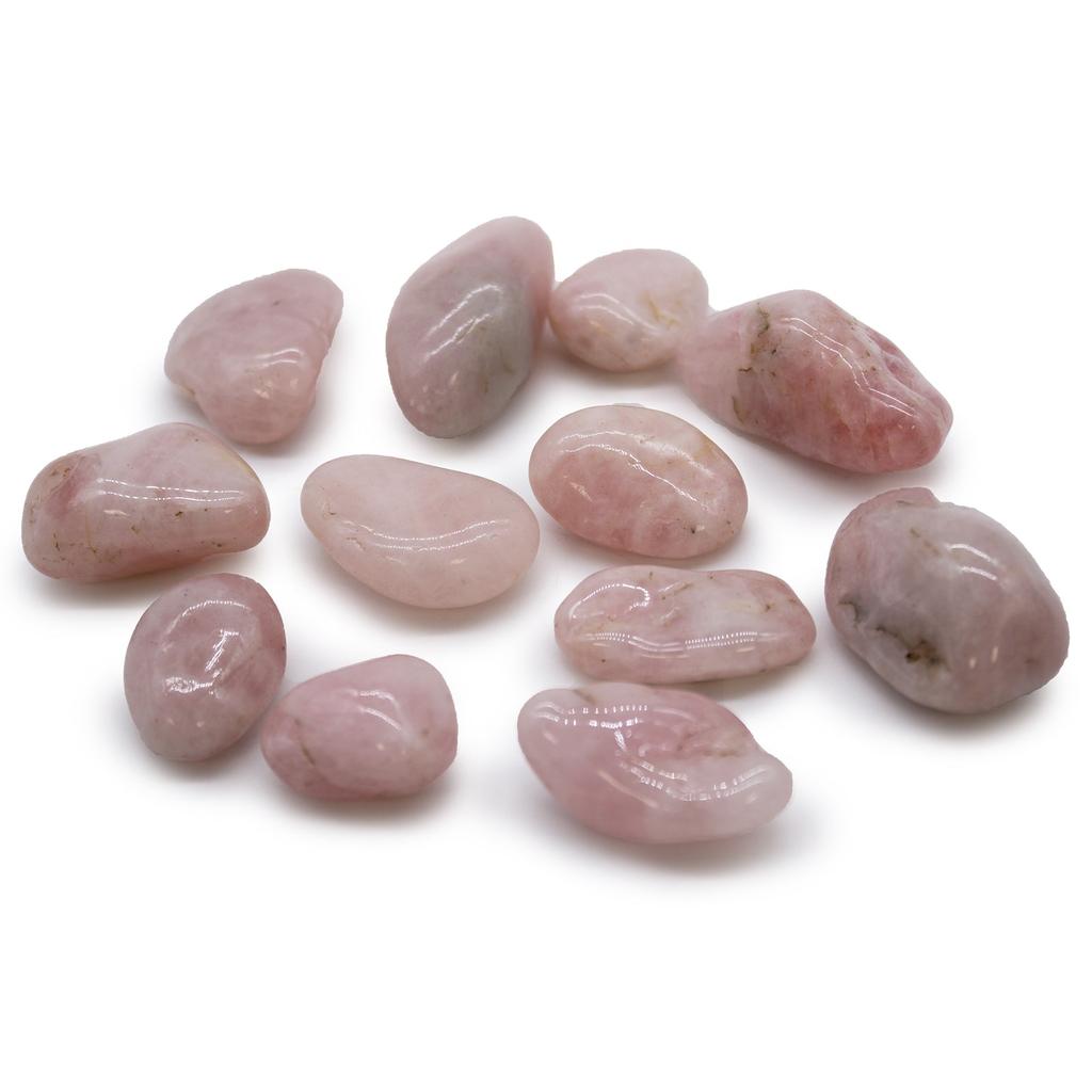 Rose Quartz Tumbled Stones Medium African 12 Pieces
