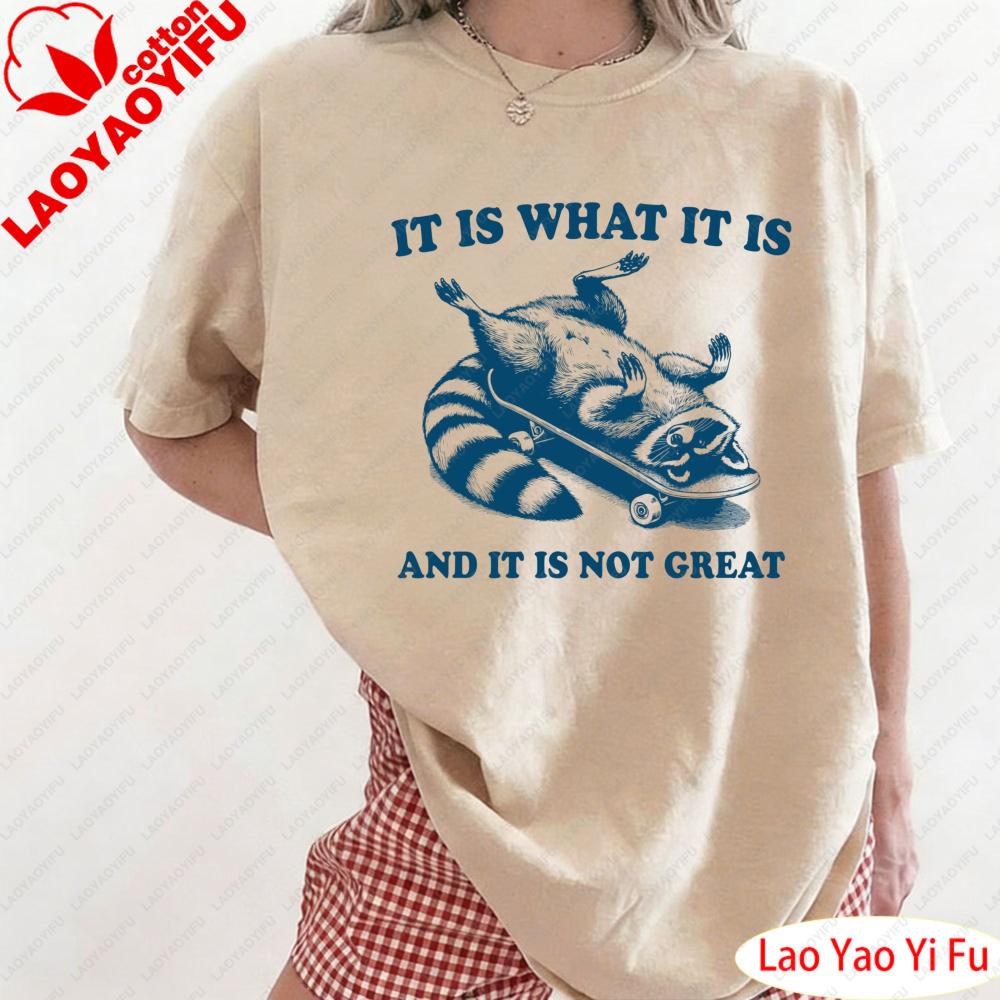 Retro Raccoon It Is What It Is Funny 90s Shirt It Is What Funny Raccoon Vintage Tshirt Vintage 90s Women Tees Women Clothes