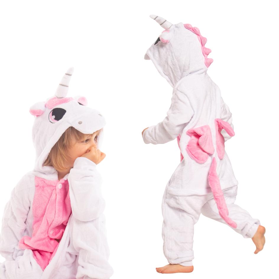 Piżama dla dzieci dziecięca kigurumi onesie kostium jednorożec jasny róż 105-115