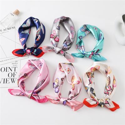 60cm Women'S New Versatile Simulated Silk Neck Protection Sunscreen Small Square Scarf Professional Scarf Headscarf