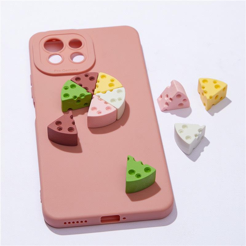 Miniature Cheese & Leaf Resin Accessories for DIY Jewelry and Phone Cases