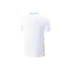 Li Ning Badminton Series Logo Geometric Pattern V-Neck Pullover Short Sleeve T-Shirt Unisex Tops Standard-White AAYT577-3