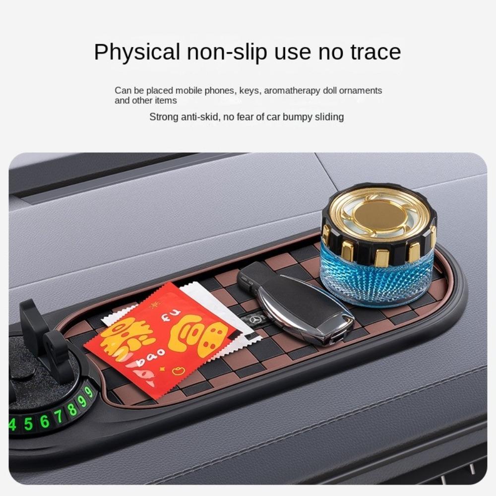 Rotatable Car Dashboard Phone Holder Anti Slip Anti Slip Phone Pad Parking Number Plate  Interior