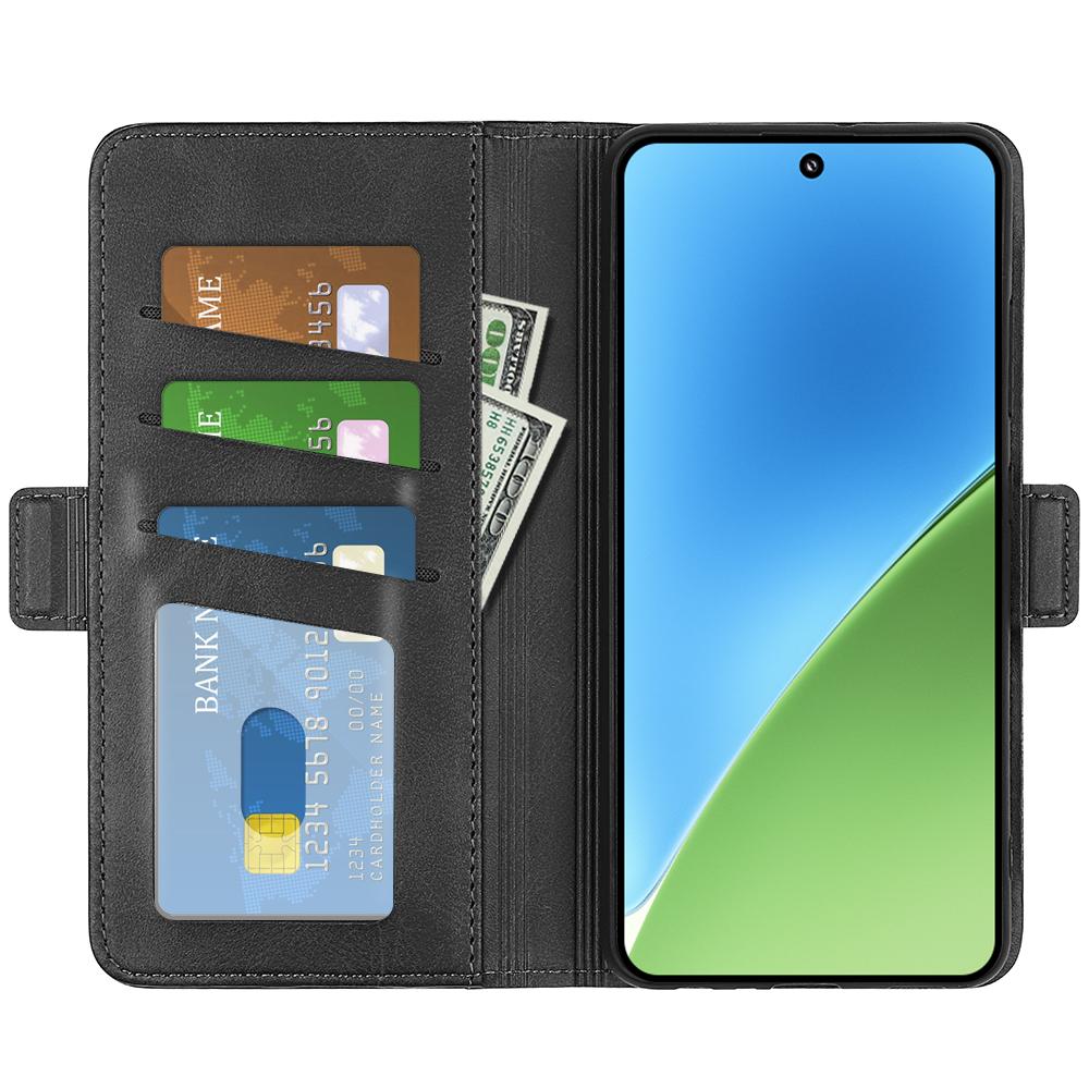 

For Xiaomi 15 Stand Case Calf Texture Leather Wallet Phone Cover Blue