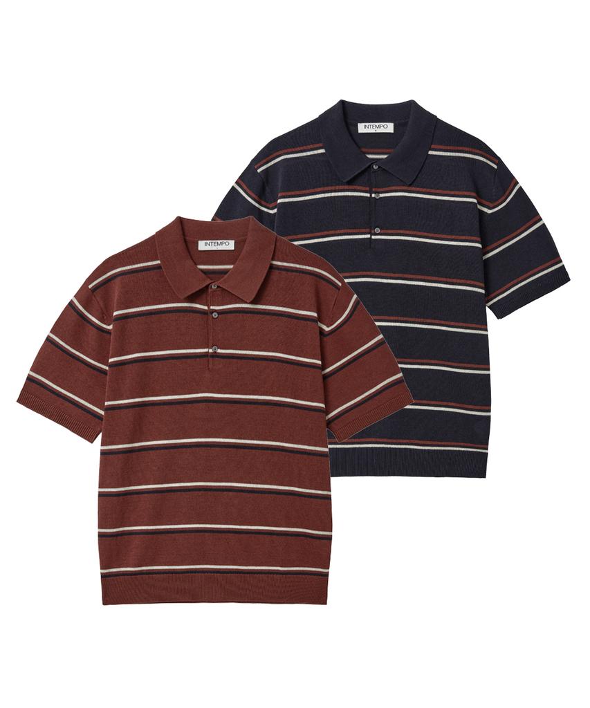 INTEMPOMOOD Air Stripe Collar Knit: 2 Colors
