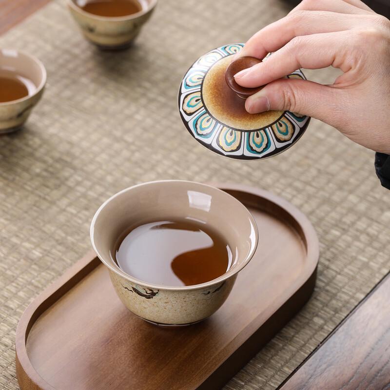 Chinese Ceramic Dunhuang Gaiwan Tea Set (4-Piece Gift Set)