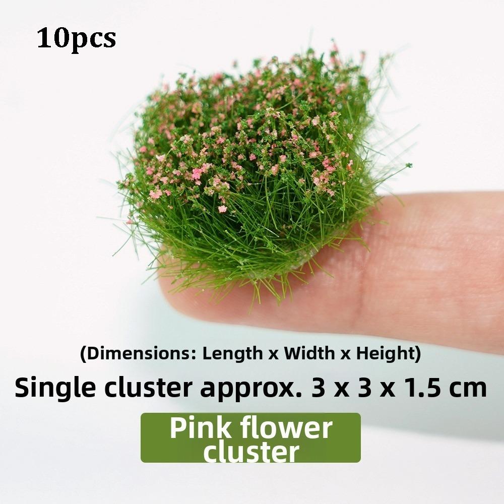 10pcs/lot 3*3*1.5cm Mixed Big Flower 10 Colors Miniature Plants Materials Layout Accessories