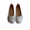 Blue cabinet, ballet style silver round head, cute small single shoes, super soft and comfortable grandma shoes, flat leather shoes.
