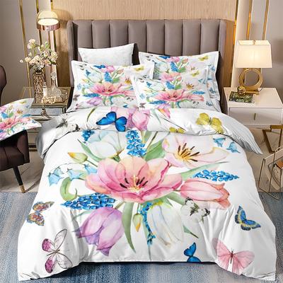 Artistic Digital Printing Machine Washable Home Simple Bedding Bedroom Multi-specification Quilt Cover Bedding 3pcs
