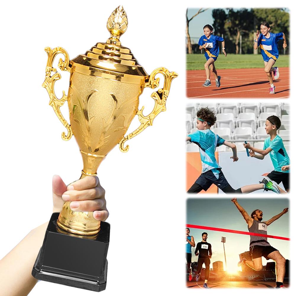Gold Plastic Trophy Basketball Football Trophy 8.5 Inch Game Match Trophy Winners Award Trophy for Championships Tournaments