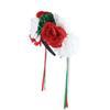 European & American Prom Christmas Flower Headband: Chrysanthemum & Camellia Ribbon Hair Accessory