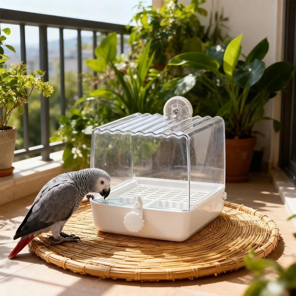 Bottom Drawer Parrot Bath Transparent Parrot Bathing Pool Bird Shower Box Bird Bathtub Bird Cage