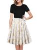 Round Neck Short-Sleeve Printed Dress