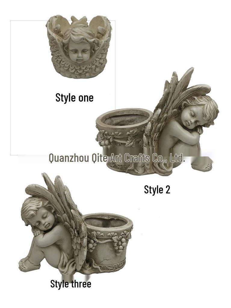 European Creative Angel Flower Pot for Succulents - Outdoor Garden Resin Sculpture Ornament