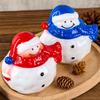 3D Snowman Candle Jar Silicone Mold DIY with Lid Christma Ornament Plaster Molds Concrete Resin Storage Box Craft Making Home De