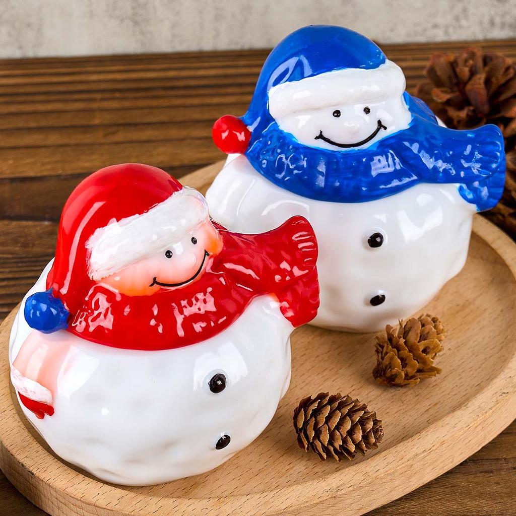 3D Snowman Candle Jar Silicone Mold DIY with Lid Christma Ornament Plaster Molds Concrete Resin Storage Box Craft Making Home De