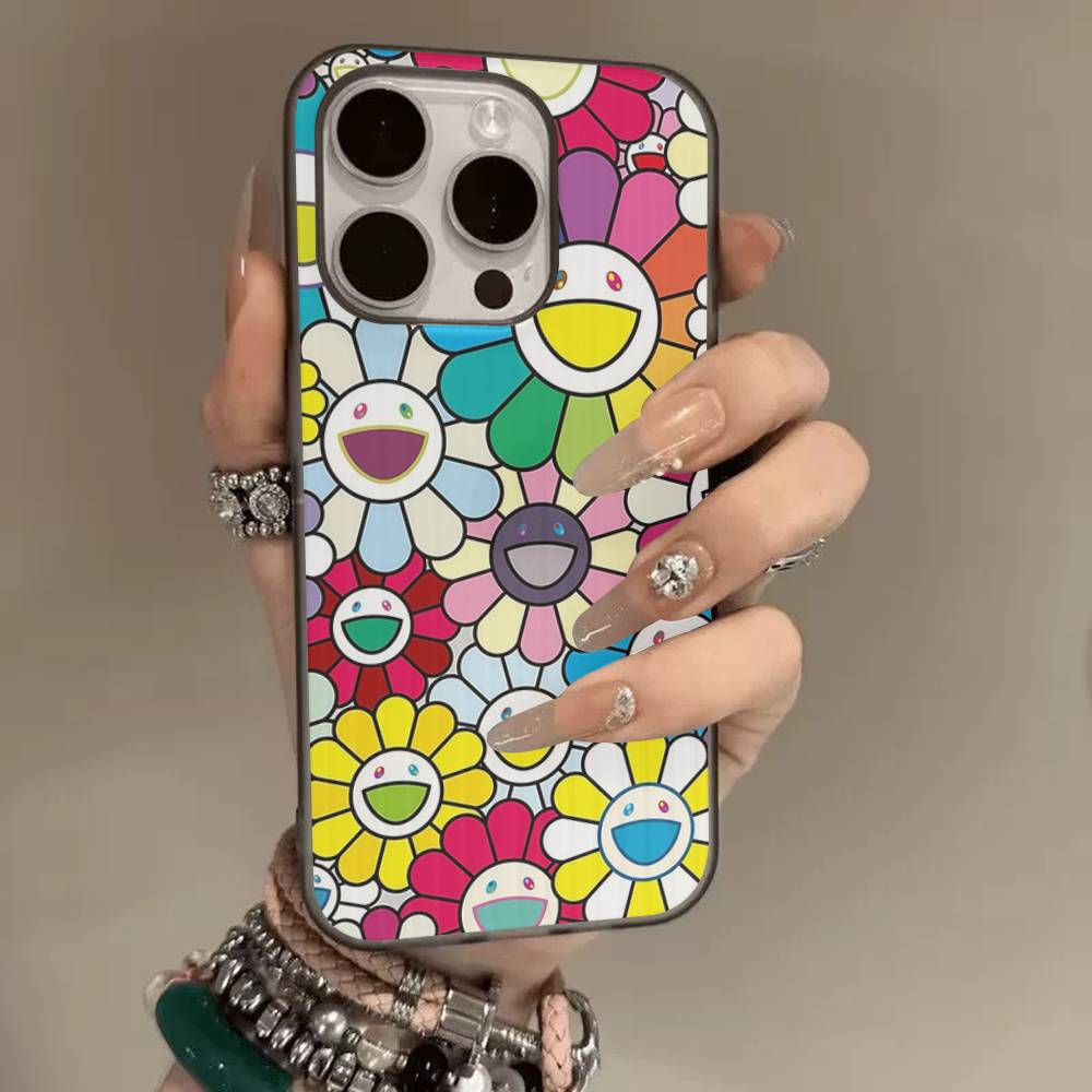 

Чехол для телефона T-Takashi M-Murakami Для iPhone 17 16 15 14 Plus 13 12 11 Pro Max Pro Волна Гофрированное покрытие iPhone 14 pro