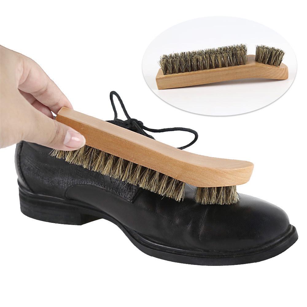 Hog Bristle Brush for Cleaning Suede and Leather Shoes