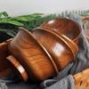 Natural Wood Bowl Sauce Salads Salad Ramen Bowl,Anti Edge High Foot Milk Tea Wooden Bowl Restaurant Creative Anti Scald Bowl