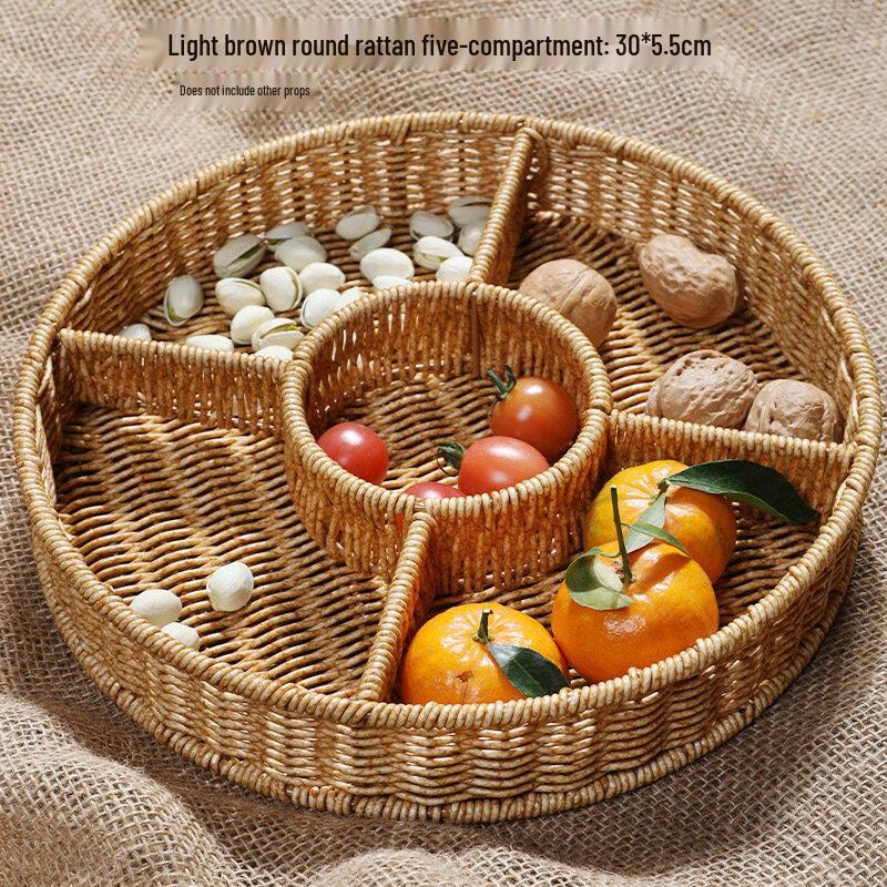 European Style Multi-layer Imitation Rattan Fruit Platter