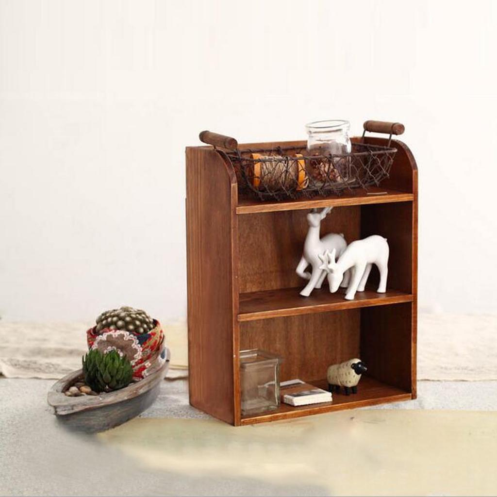 Wandmontierte Holz-Aufbewahrungsbox Regal Mehrzweck-Organizer Bücherregal für Schreibtisch und Wohnzimmer