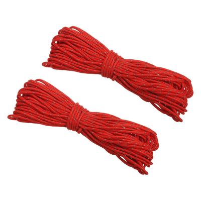 PATIKIL 65 fot Reflekterande Tältlina Camping Paracord 2 mm Tältlina Rep för Camping Tält Presenning Vandring Nylon Paracord Rep Röd (20M)