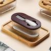Western Glass Sealed Butter Box with Lid Spatula Rectangular Household Cheese Fresh-keeping Jar Household Cheese Box