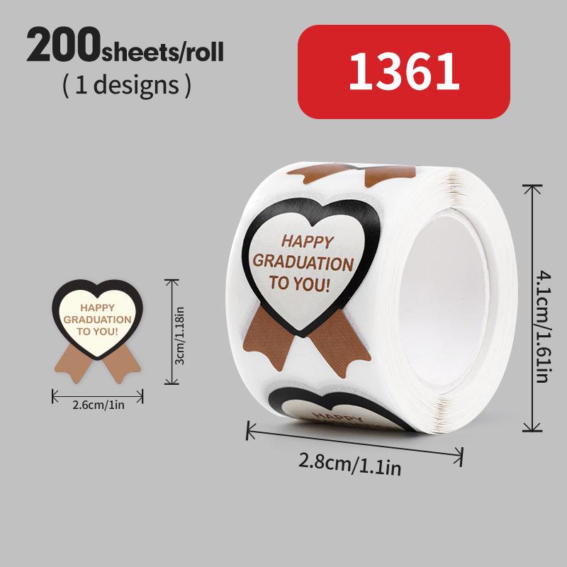 PhD Graduation Cap Blessing Sticker for Student Gifts, Bouquets, and Packaging