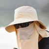 Oversized Brim Fishing Cap WithShawl Face Mask Hat High Quality Cycling Cap  Neck Face Protection