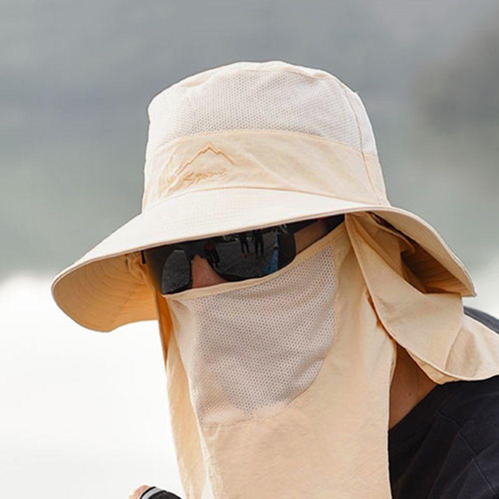 Oversized Brim Fishing Cap WithShawl Face Mask Hat High Quality Cycling Cap  Neck Face Protection