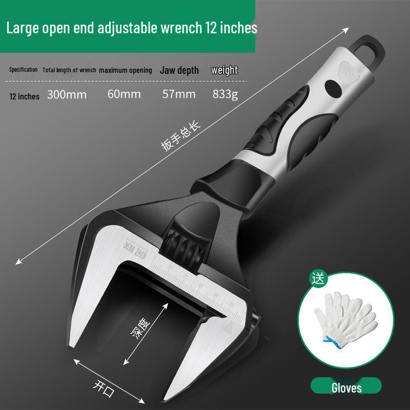 Multi-Function Adjustable Wrench: Quick-Open Chrome Vanadium Steel Pipe Pliers for Labor-Saving Household Use