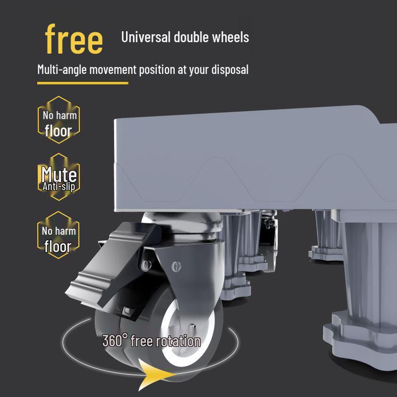 Adjustable Washing Machine Base with Drum Impeller and Storage Shelf