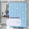 Blue Star Shower Curtain Waterproof Bathroom Curtain Dream Starry Wind Bathroom Dry and Wet Separation Curtain PEVA Material Sho