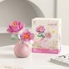 Building Block Pot Plant Bouquet of Flowers, Roses, Lily Building Blocks, Toys with Flower Pots, Cute Living Room Ornaments Gift