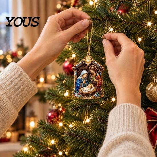Novice Friendly Craft Supplies Christmas Faux Pearl Art DIY Kit, Make 10Pcs Hanging Ornaments, Festive Seasonal Handmade Ornaments Rhinestone Kit for