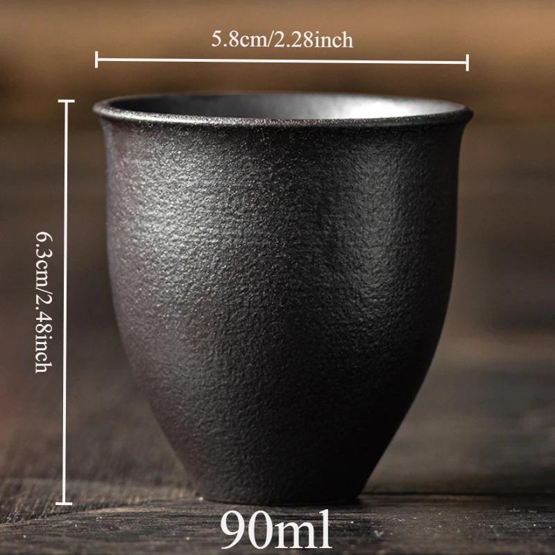 Ceramic Tea Cup Household Gilded Rust Glazed Master Cup Kung Fu Tea Set Accessories