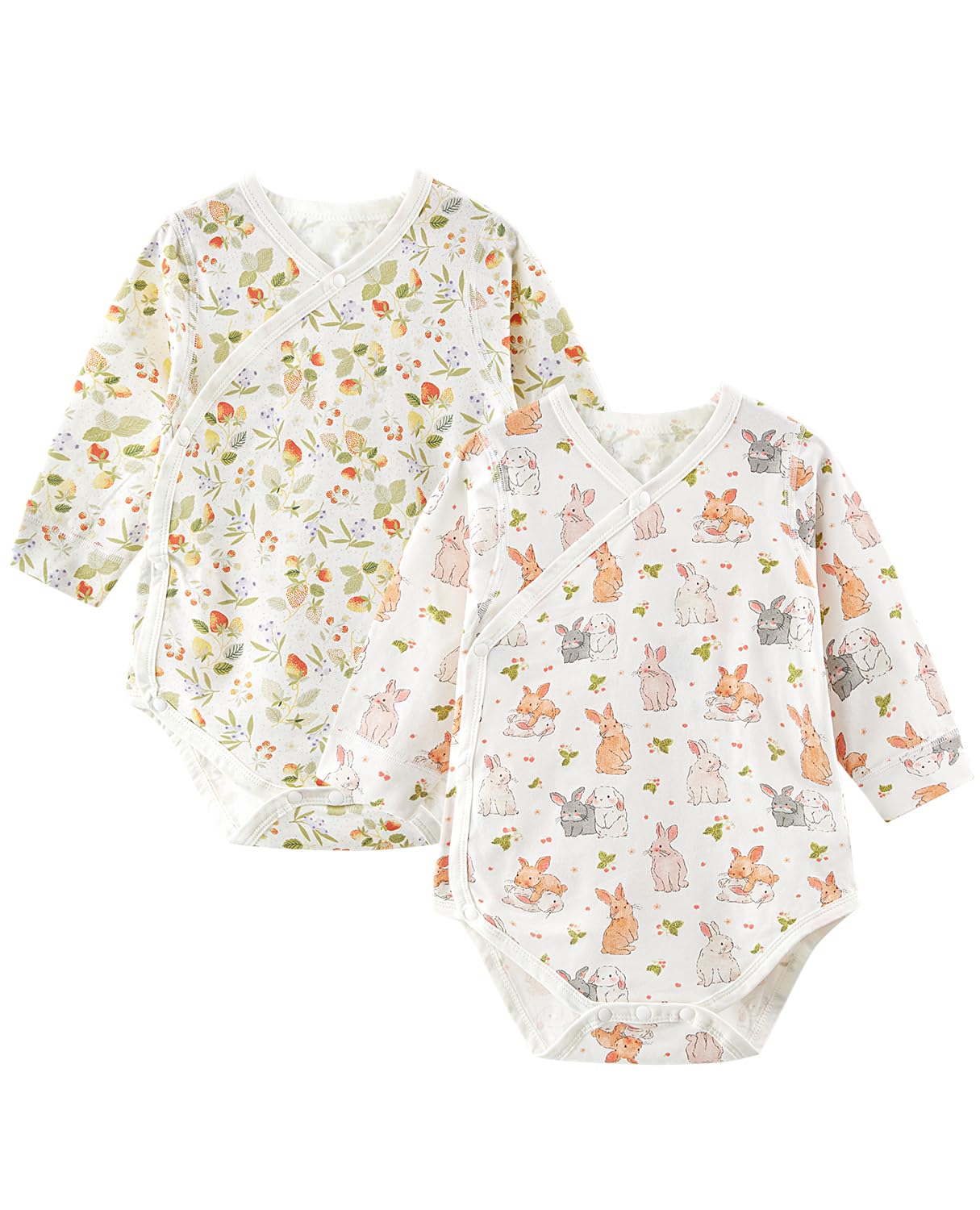 

Детский длинный комплект из хлопка и эластичной ткани, милый детский с животными, для детского душа, осенний и [Hapipana] ромперы, рукава, 2, тонкий, 95% материал, для новорожденных,