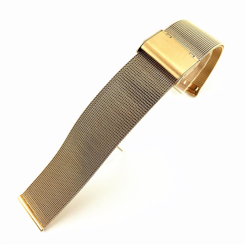 

18mm Milanese Stainless Steel with Buckle Watch Band Rose Gold
