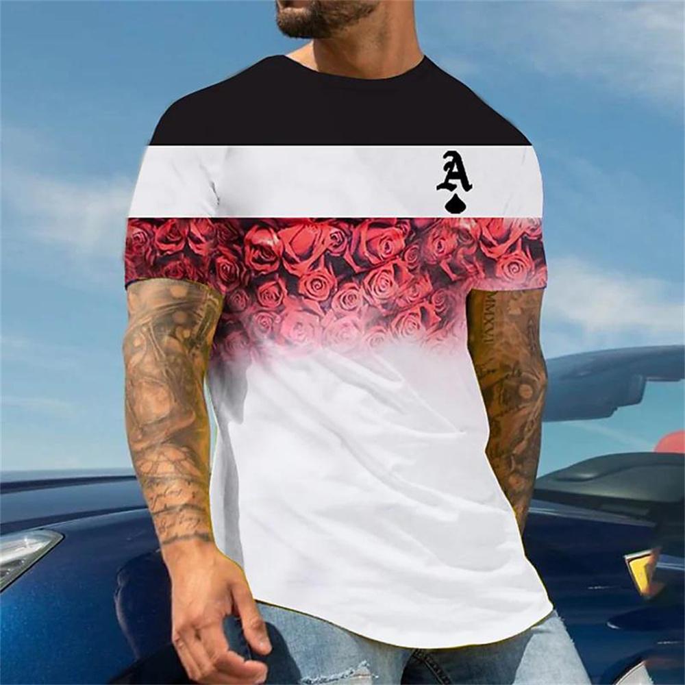 Summer 3D Printed Short Sleeved Sportswear King K/Spade A Pattern Men's T-shirt