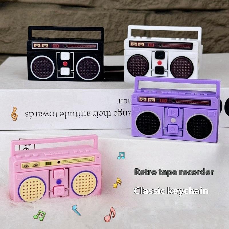 1 Piece Mini Recording Pendant Creative Funny Mini Radio Recorder Music Toys Classical Bag Ornament Keychain Couple Gift