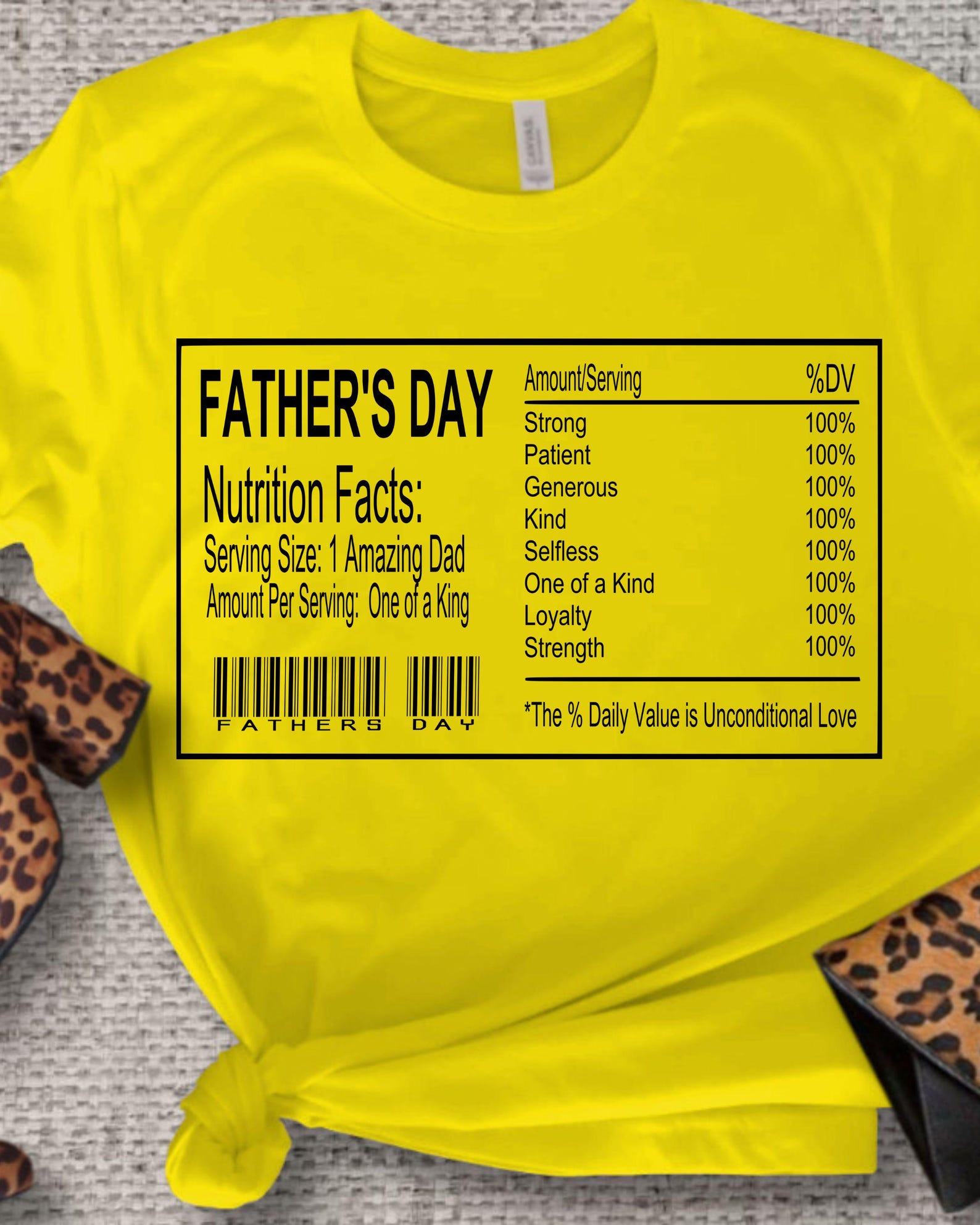 Fathers Day Nutrition Facts T-Shirt | Fathers Day Tee, Novelty Dad Shirt, 7 Colors XL