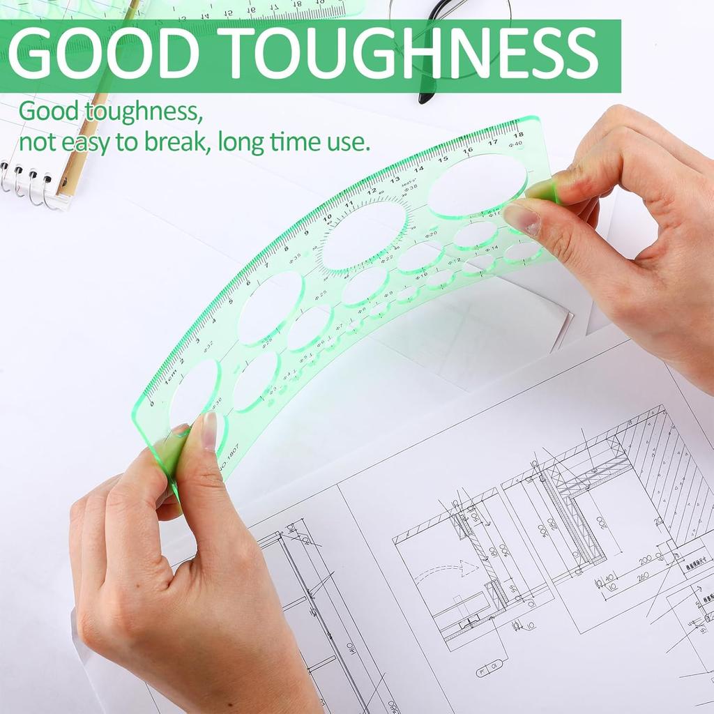 5 Pack Circle Template Circle Round Stencil Templates for Drafting Drawing Stencils Drafting Tools for Office and School Building Formwork Drawings
