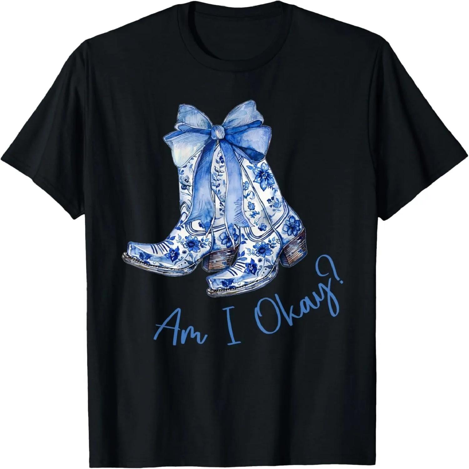 

Am I Okay Boot Cowgirl Coquette Bow Women Girl T-Shirt XXXXXL різнокольоровий
