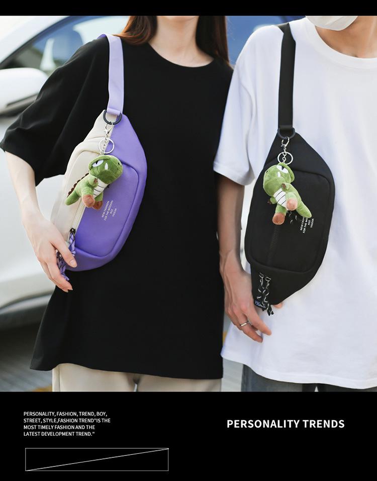 Japanese Niche Color-Block Chest Bag: Unisex Lightweight Crossbody & Waist Phone Bag for Casual Sports